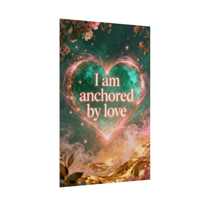 I am anchored by Love - Rolled Poster | Heart Affirmation Art Print