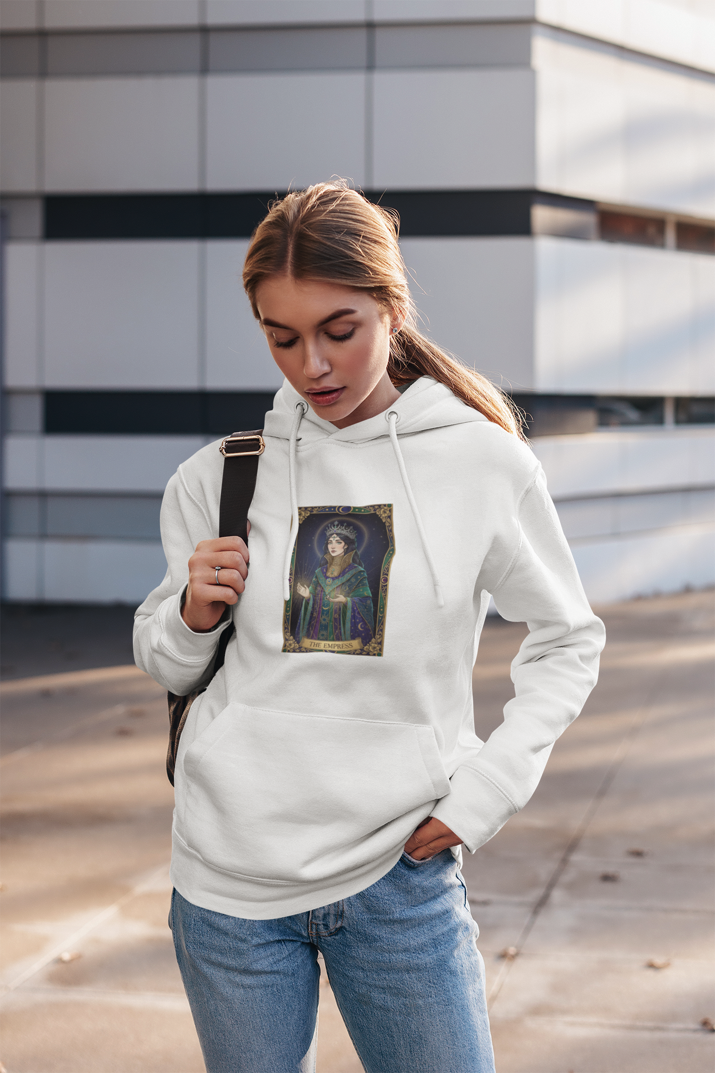 Empress Arcana Portrait Tarot Hoodie | classic tarot style, modern tarot apparel