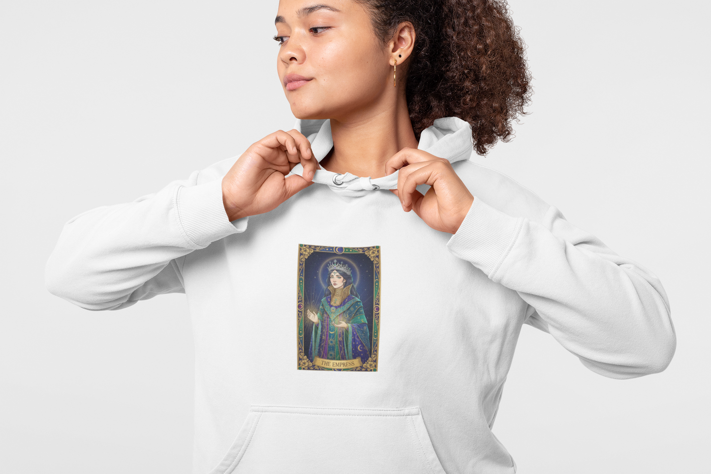 Empress Arcana Portrait Tarot Hoodie | classic tarot style, modern tarot apparel