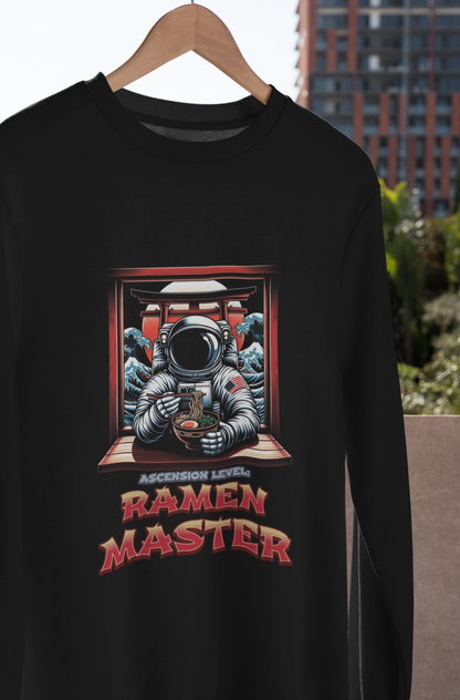 Ramen Master Astronaut Long Sleeve Tee — 'Ascension level, Ramen Master'
