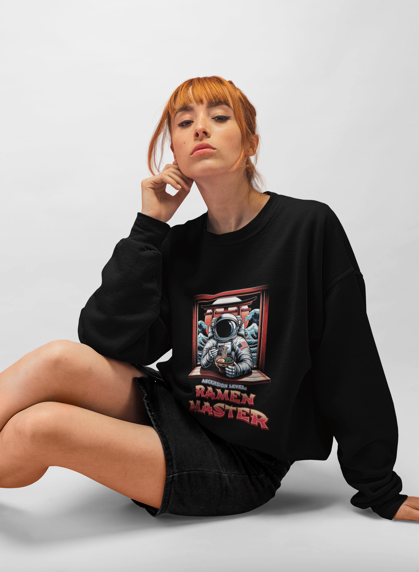 Ramen Master Astronaut Long Sleeve Tee — 'Ascension level, Ramen Master'