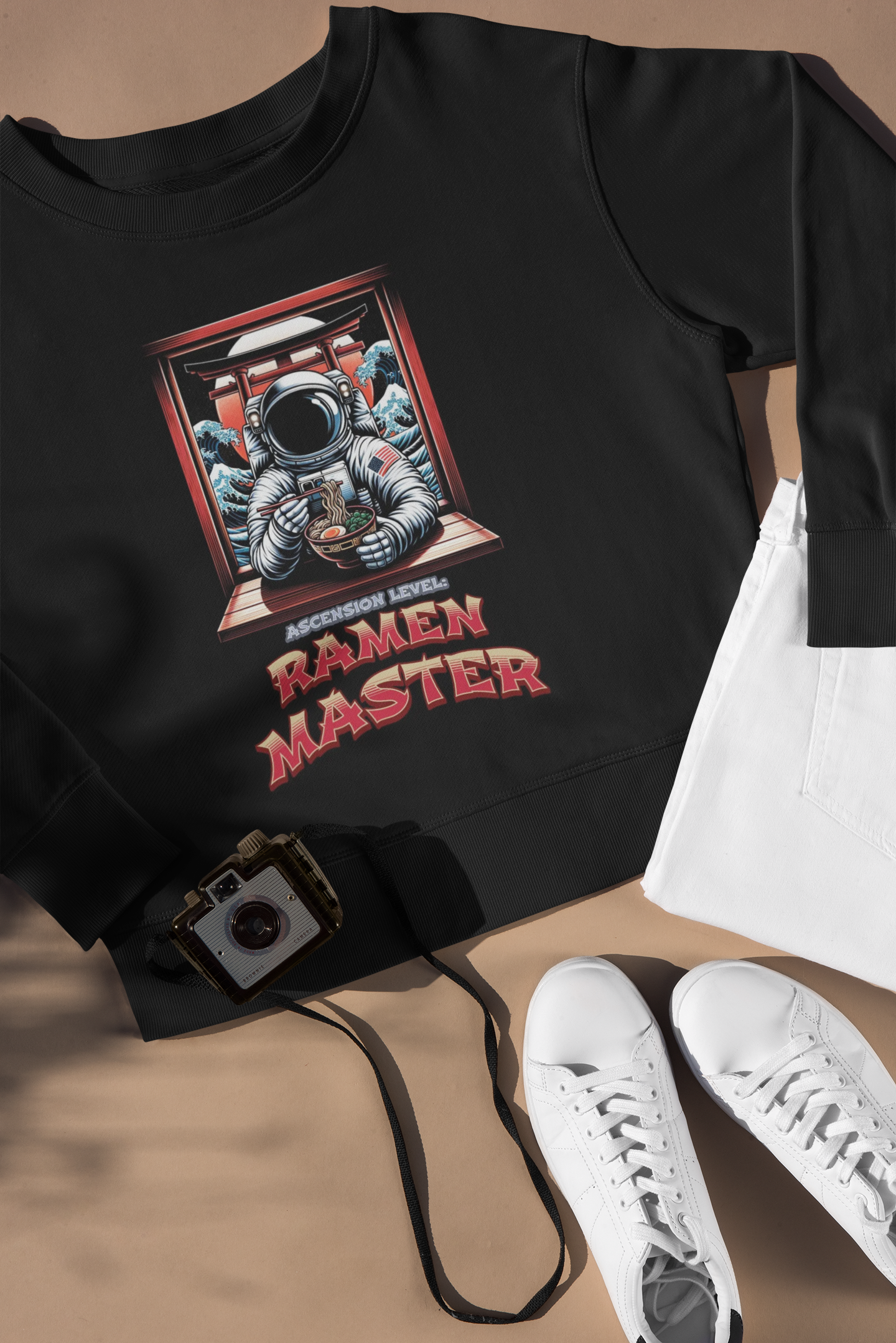 Ramen Master Astronaut Long Sleeve Tee — 'Ascension level, Ramen Master'