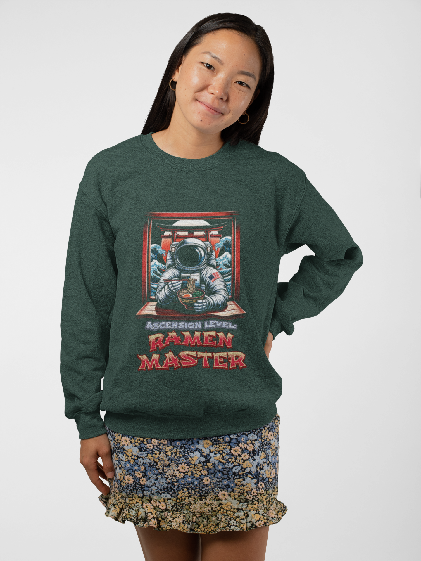 Ramen Master Astronaut Long Sleeve Tee — 'Ascension level, Ramen Master'