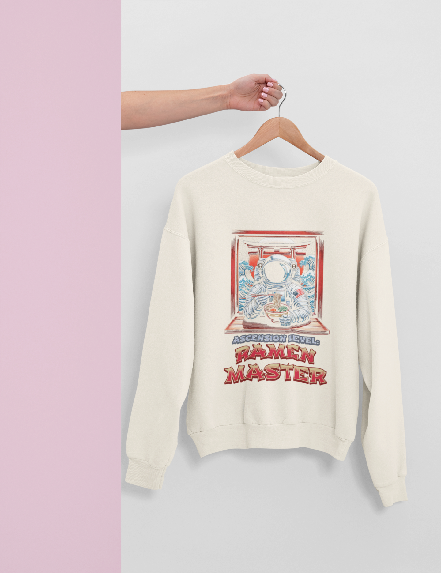 Ramen Master Astronaut Long Sleeve Tee — 'Ascension level, Ramen Master'
