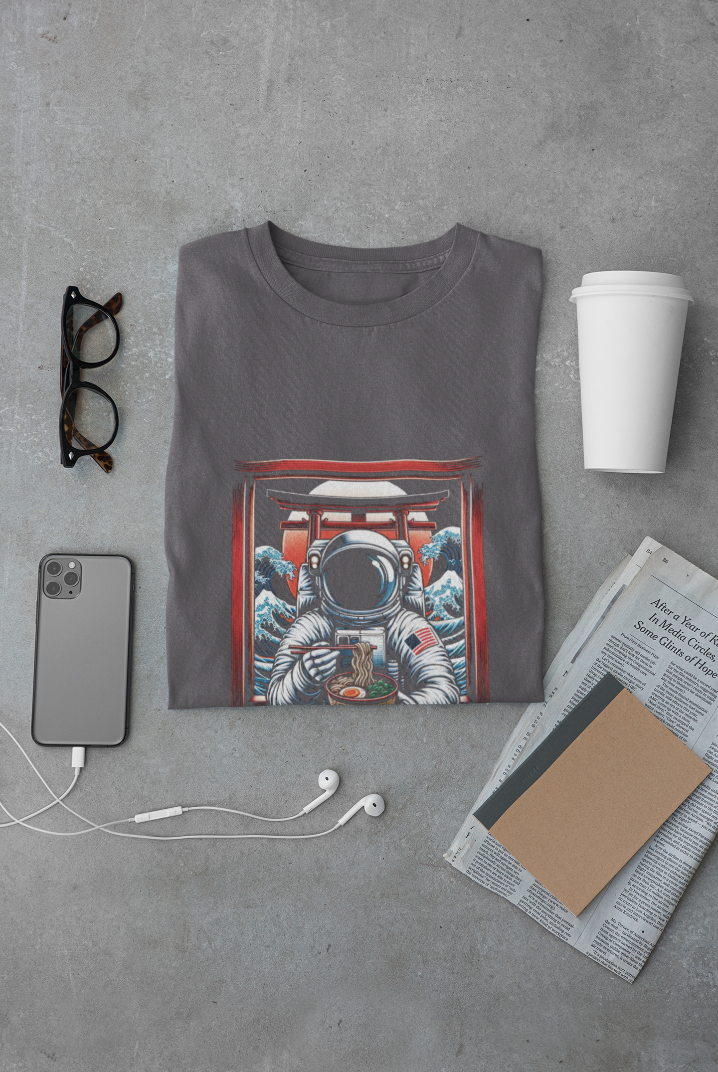 Ramen Master — Astronaut Slurping Ramen Tee ("Ascension level: Ramen Master")