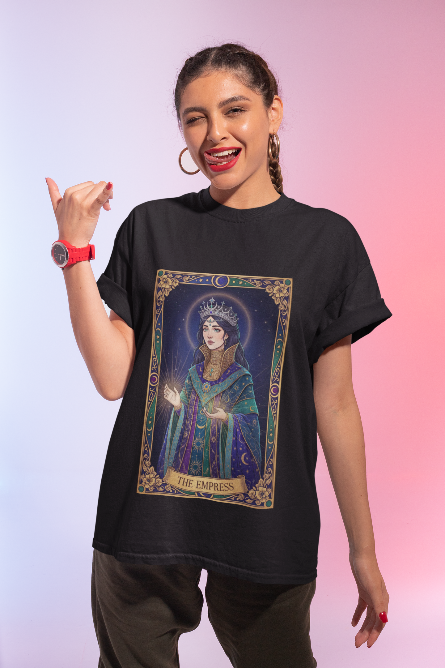 Empress Tarot Card Tee | modern tarot apparel, classic tarot style
