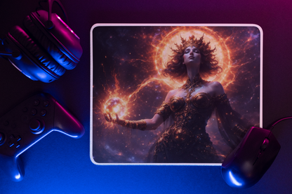 Solar Goddess Mouse Pad — Fantasy Cosmic Desk Mat — Gamers & Artists
