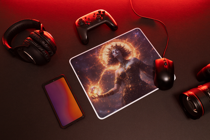 Solar Goddess Mouse Pad — Fantasy Cosmic Desk Mat — Gamers & Artists
