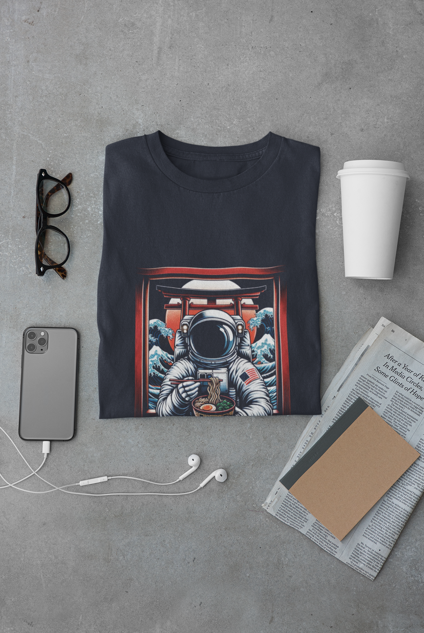 Astronaut Ramen Graphic Tee - "Ascension level: Ramen Master" T‑Shirt