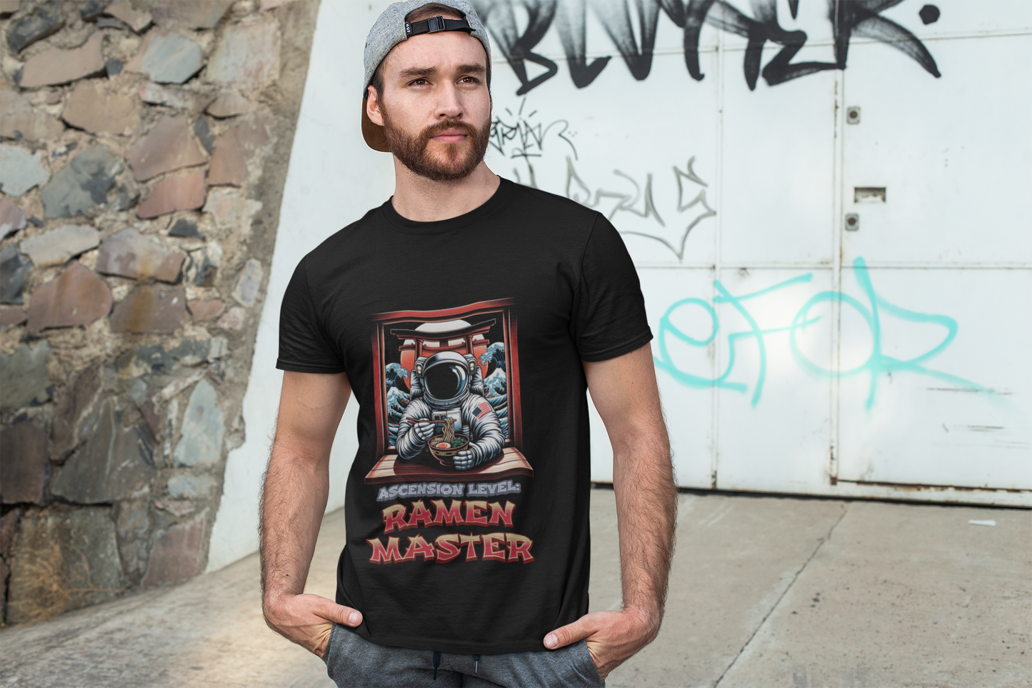Astronaut Ramen Graphic Tee - "Ascension level: Ramen Master" T‑Shirt