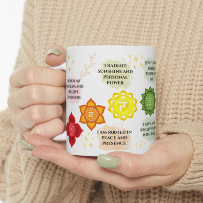 Chakra Affirmation Ceramic Mug — 11oz & 15oz Mindfulness Coffee Cup
