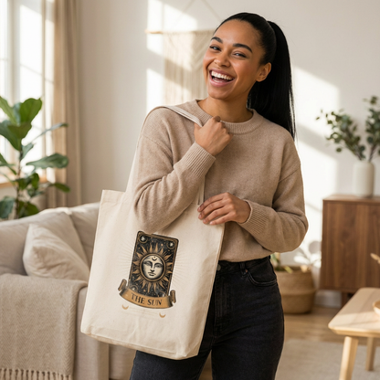 Tote Bag — Vintage Tarot 'The Sun' Organic Canvas Tote
