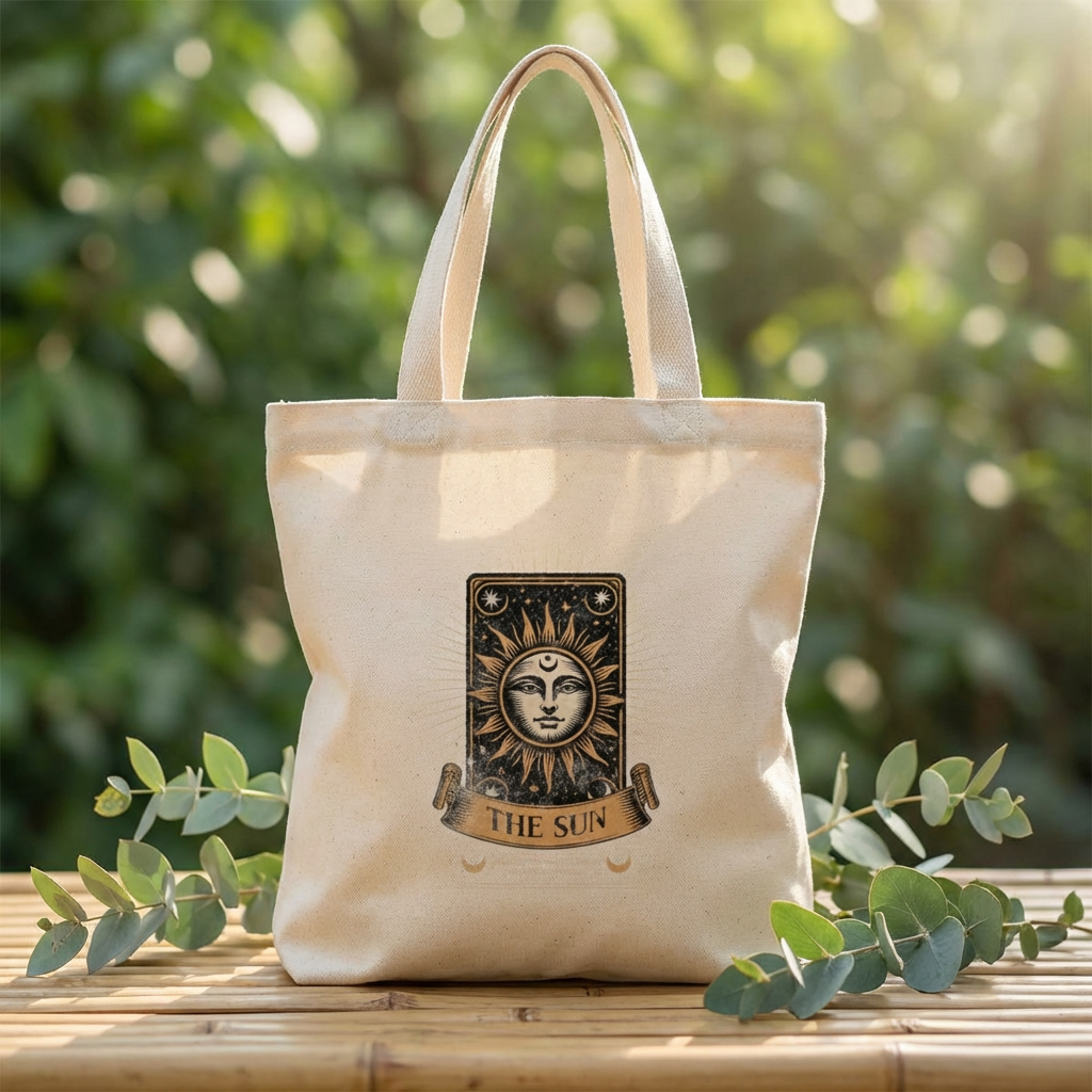 Tote Bag — Vintage Tarot 'The Sun' Organic Canvas Tote