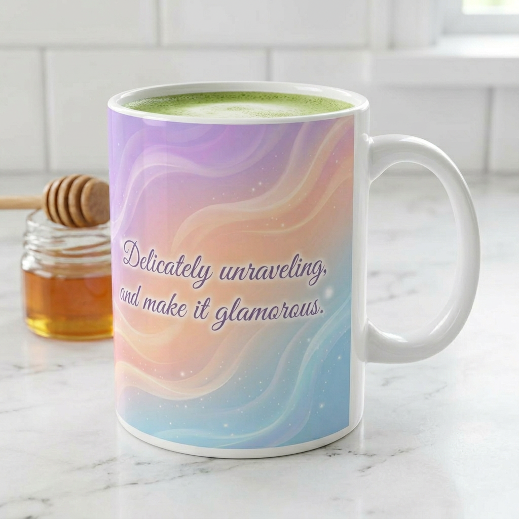 Inspirational Pastel Ceramic Mug – 'Delicious Vibes, Laugh Often' Motivational Coffee Cup