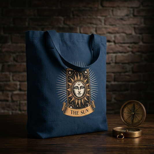 Tote Bag — Vintage Tarot 'The Sun' Organic Canvas Tote
