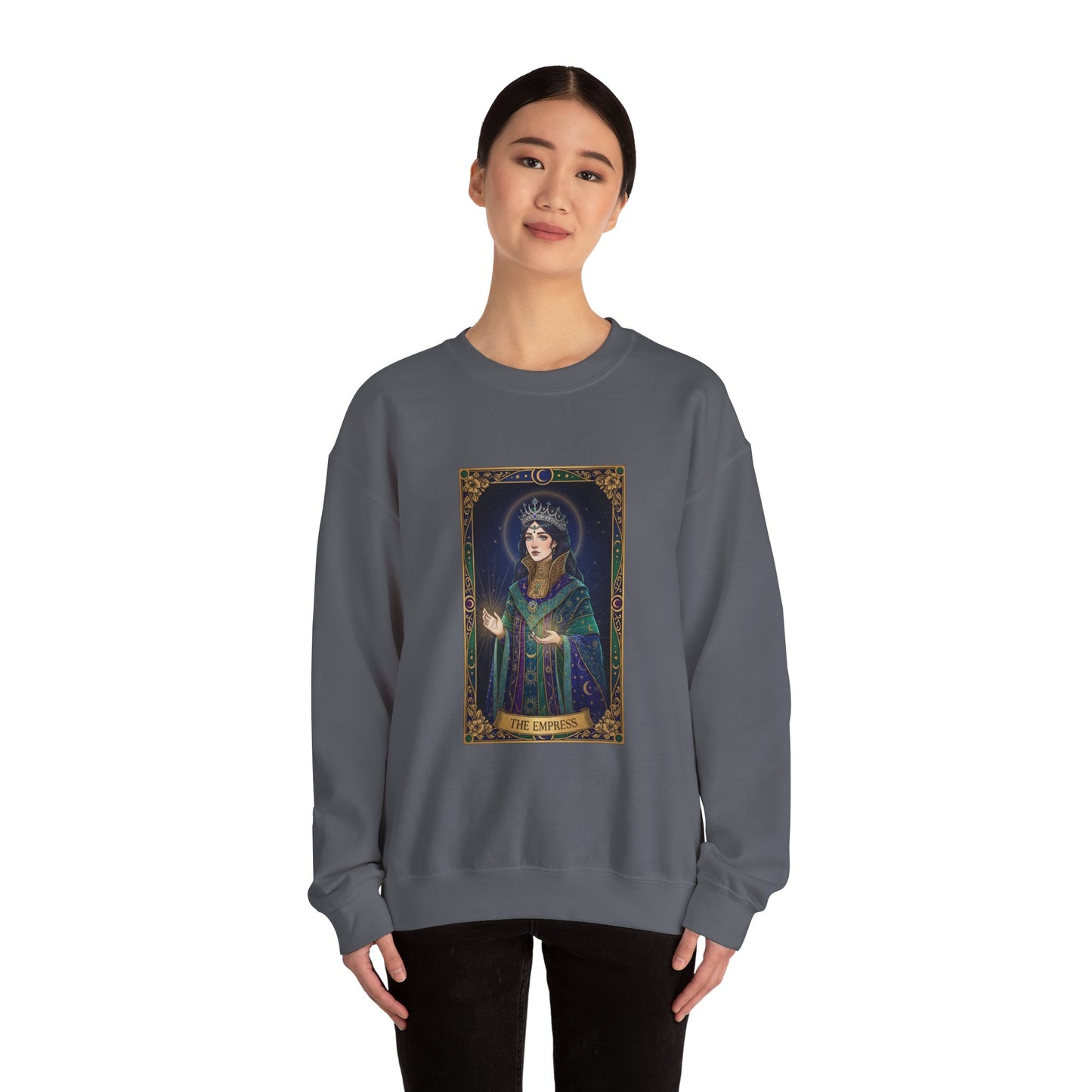 Mystic Empress Tarot Crewneck Sweatshirt | classic tarot style, modern tarot apparel