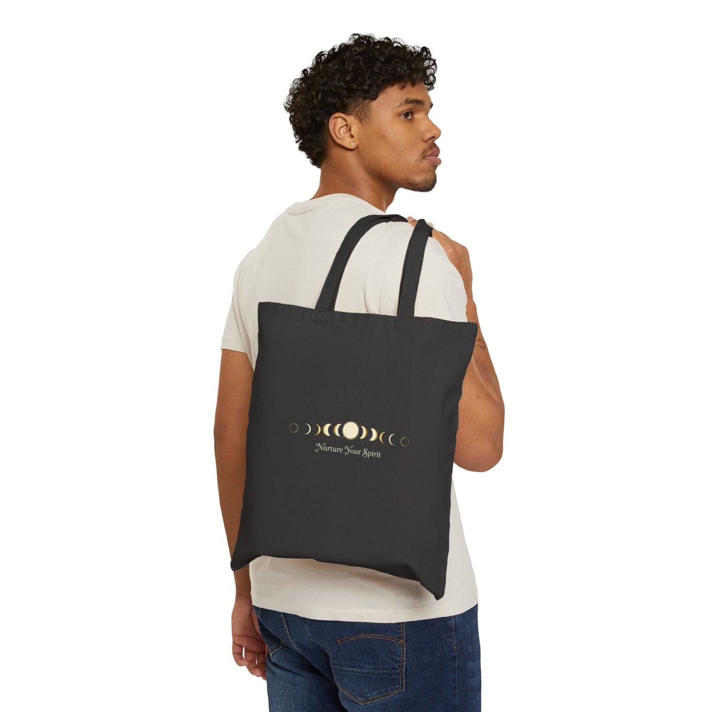 Moon Phase Ritual / Market Tote | celestial wellness "Nurture Your Spirit"