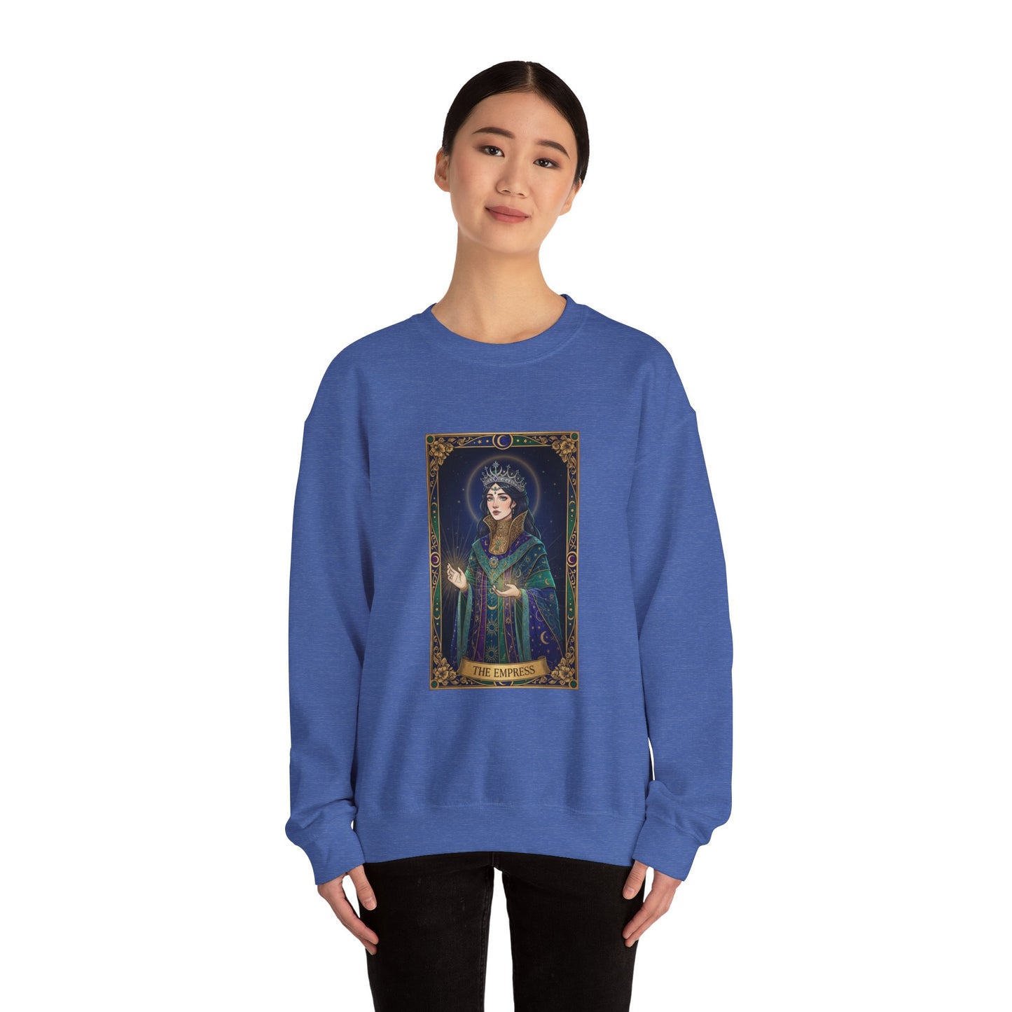 Mystic Empress Tarot Crewneck Sweatshirt | classic tarot style, modern tarot apparel
