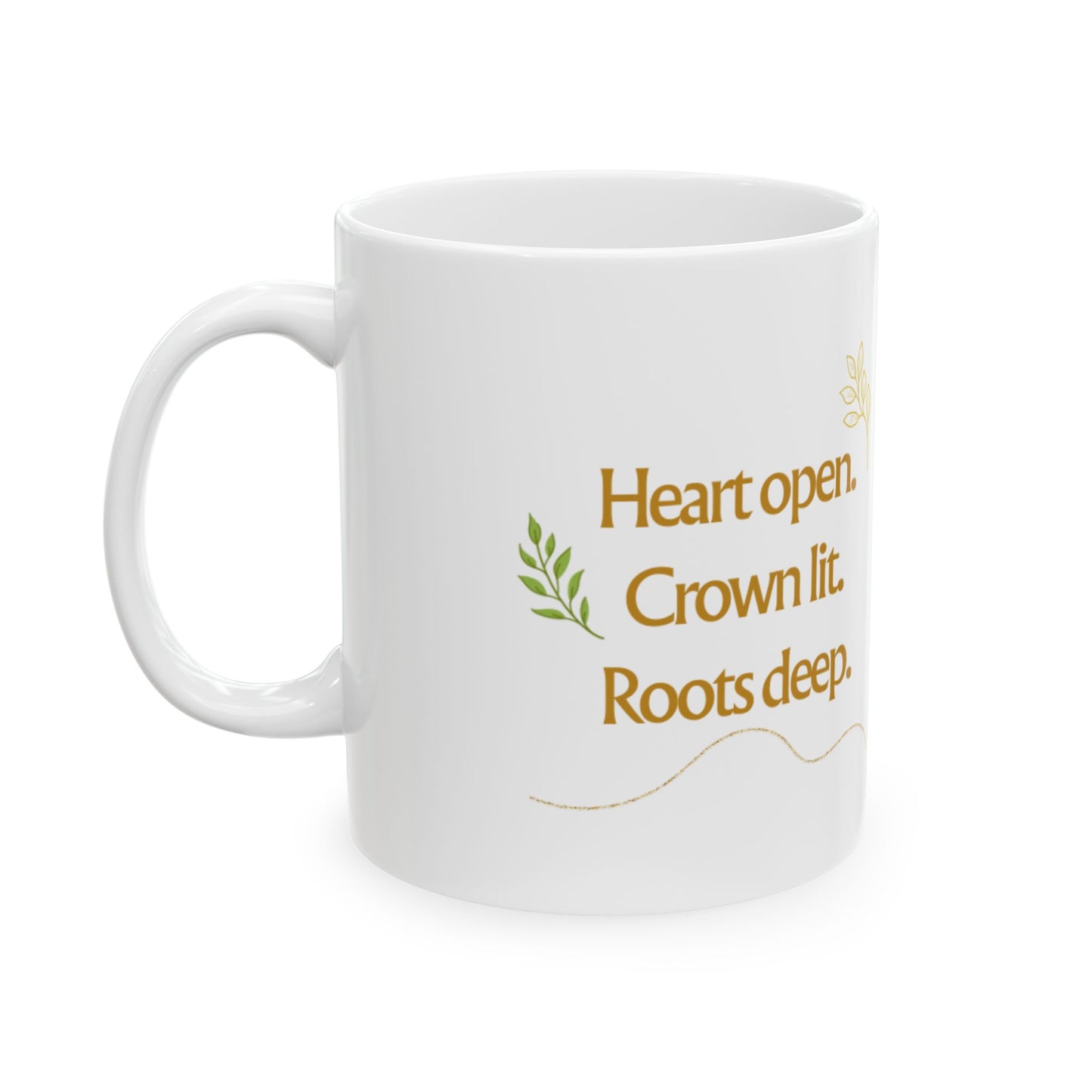 Sun face Illustration Mug | "Heart open. Crown lit. Roots deep." - Botanical Accents