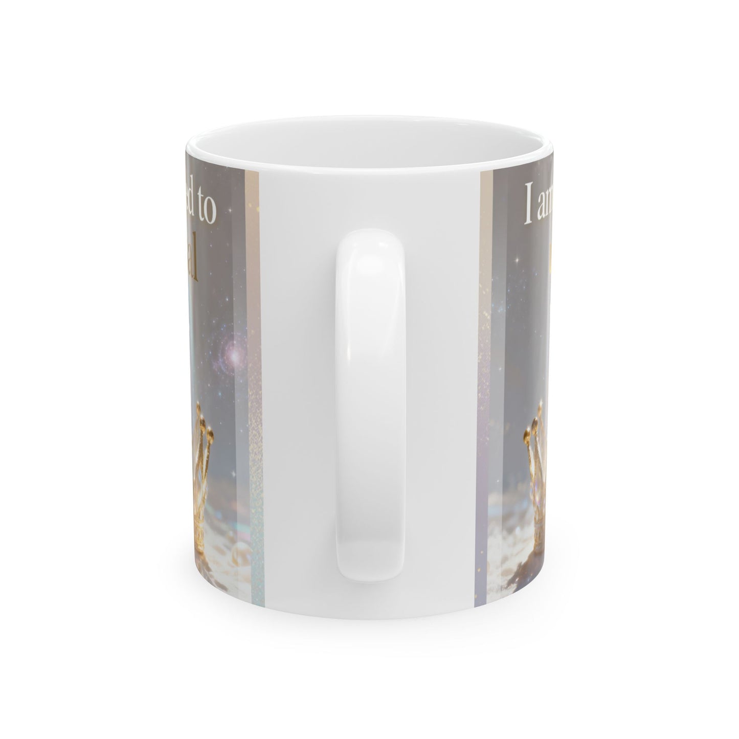 Inspirational Crown Mug – "I am connected to universal wisdom" Ceramic Coffee Cup