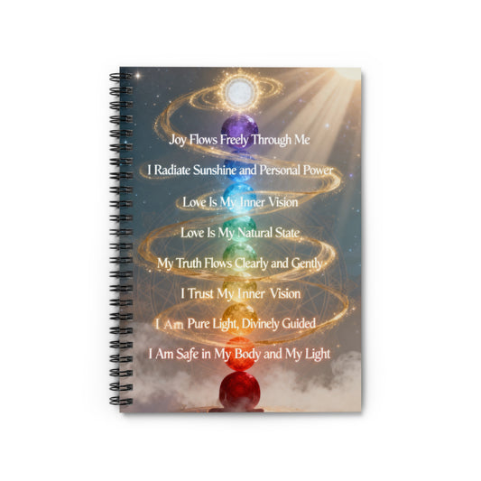 Chakra Affirmations Notebook Spiral Notebook | Spiritual Healing, Positive Mantras
