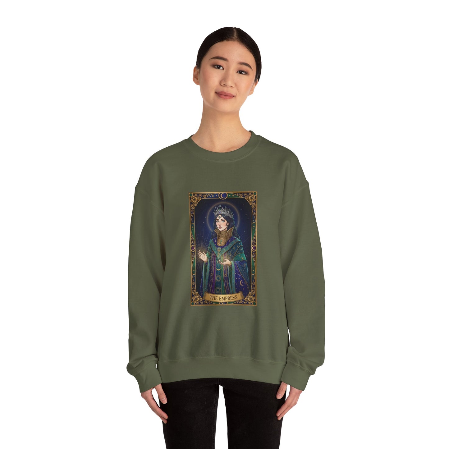 Mystic Empress Tarot Crewneck Sweatshirt | classic tarot style, modern tarot apparel
