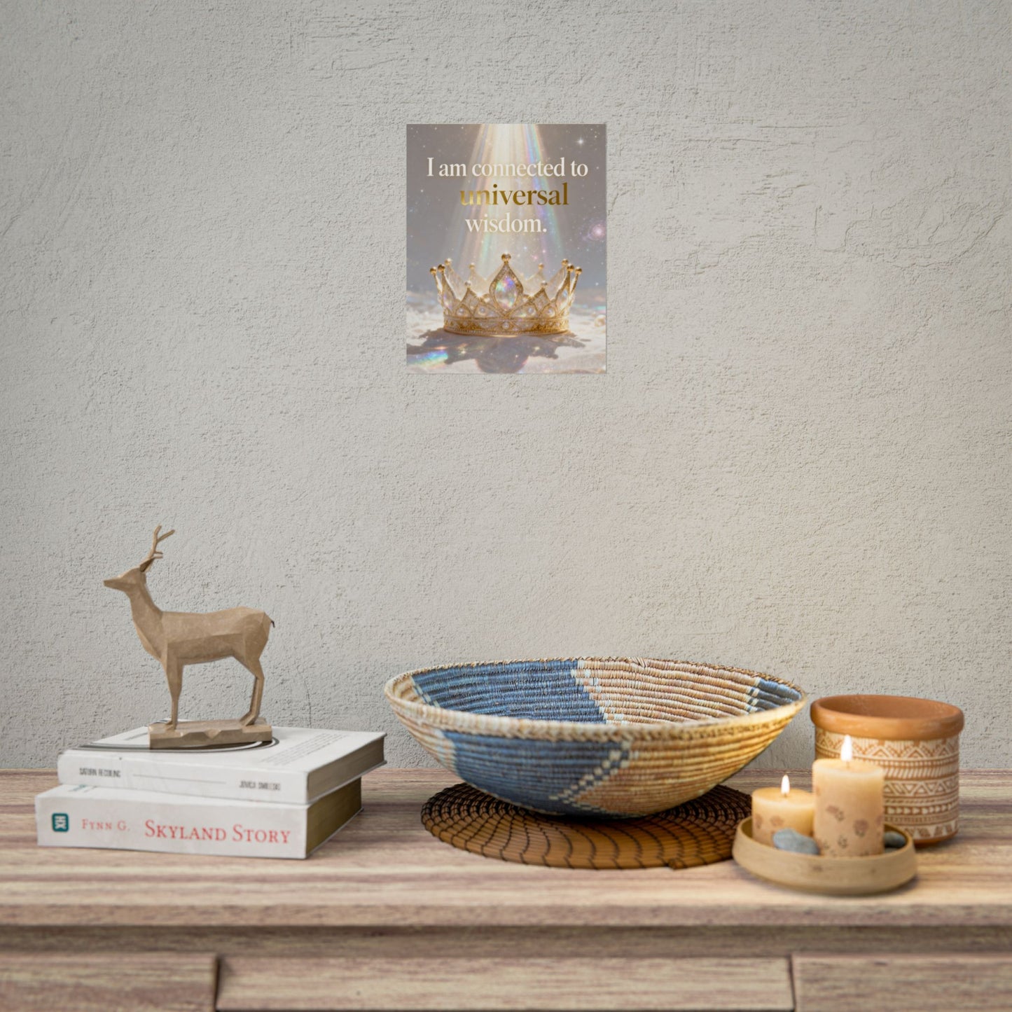 Rolled Poster — "I Am Connected to Universal Wisdom" Inspirational Wall Art