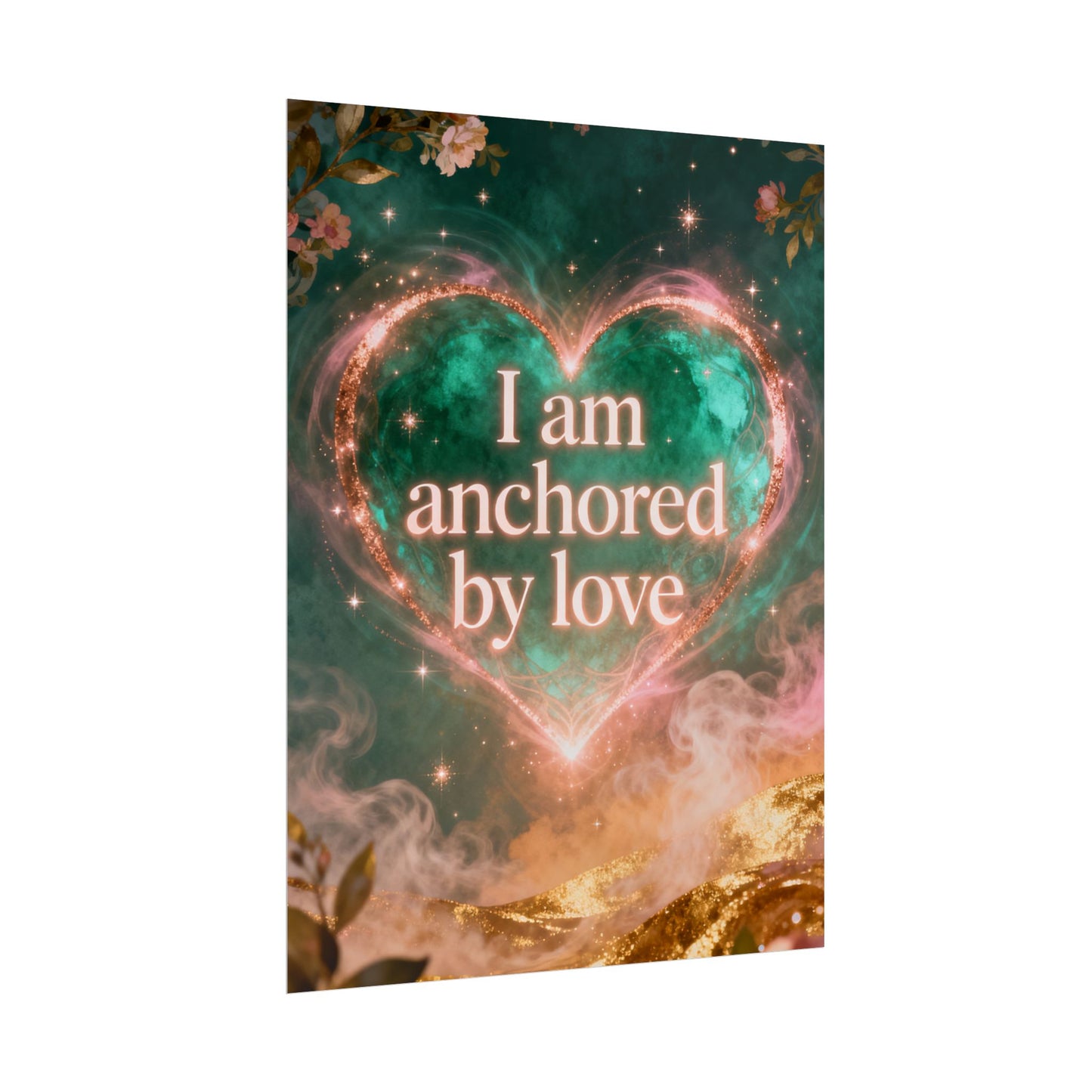 I am anchored by Love - Rolled Poster | Heart Affirmation Art Print