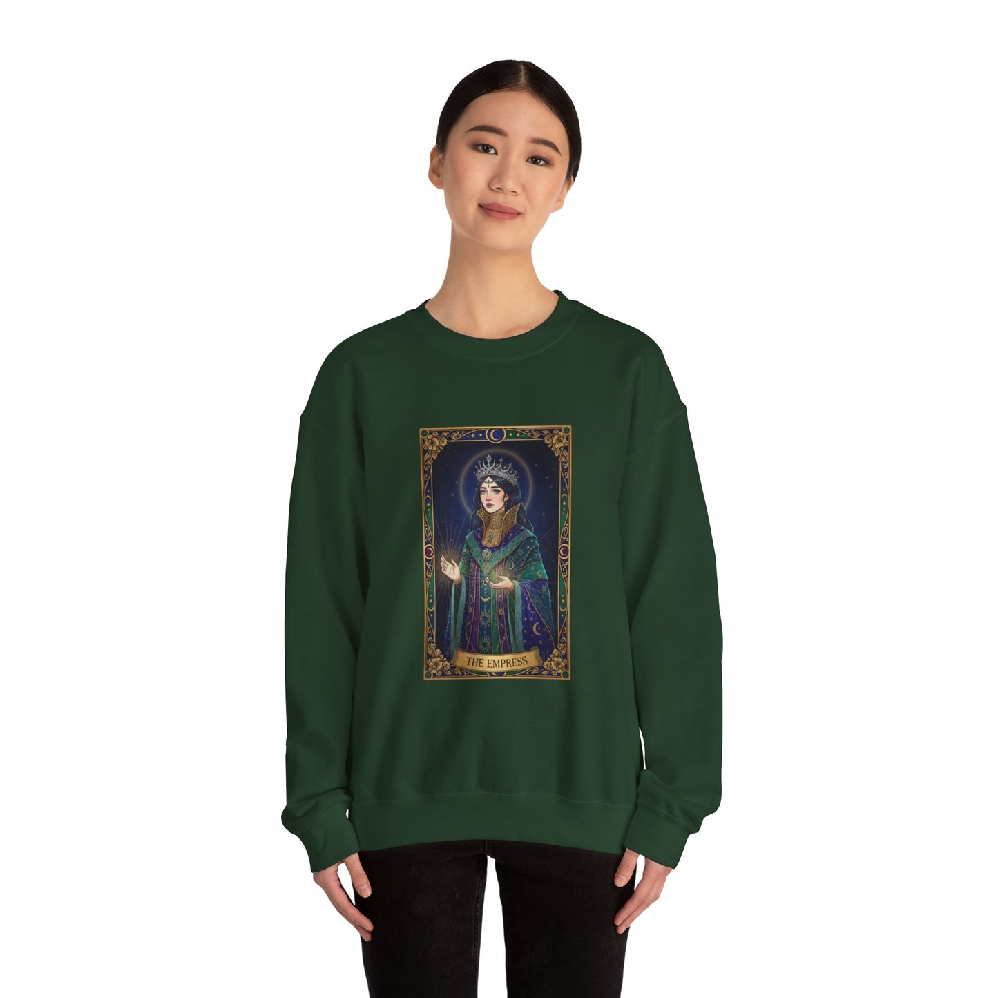 Mystic Empress Tarot Crewneck Sweatshirt | classic tarot style, modern tarot apparel