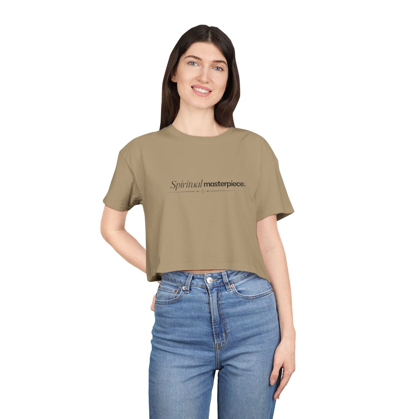 "Spiritual Masterpiece." Crop Tee — Inspirational, Intentional Women's Shirt