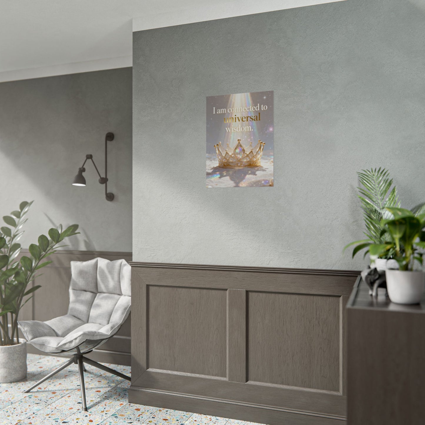 Rolled Poster — "I Am Connected to Universal Wisdom" Inspirational Wall Art