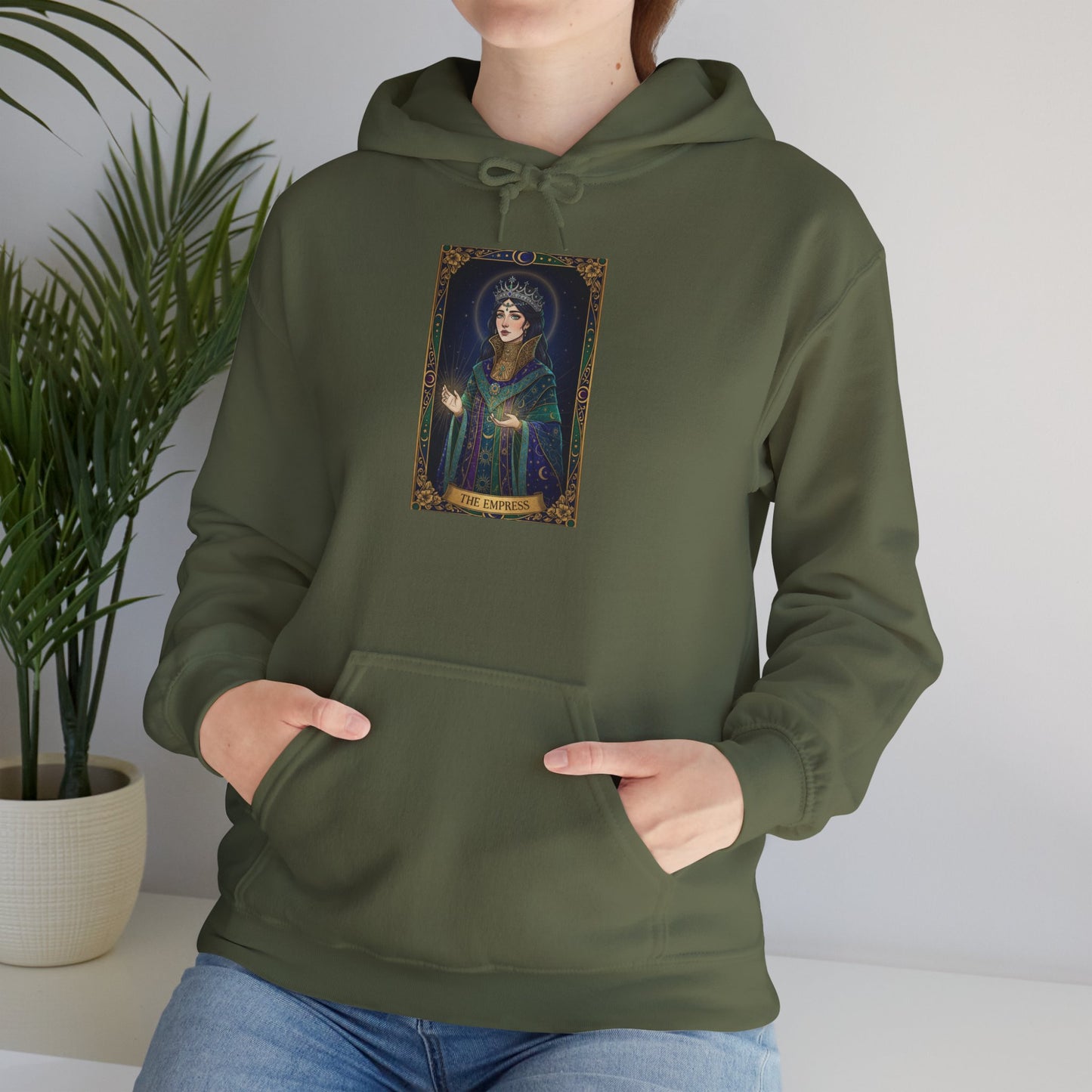 Empress Arcana Portrait Tarot Hoodie | classic tarot style, modern tarot apparel