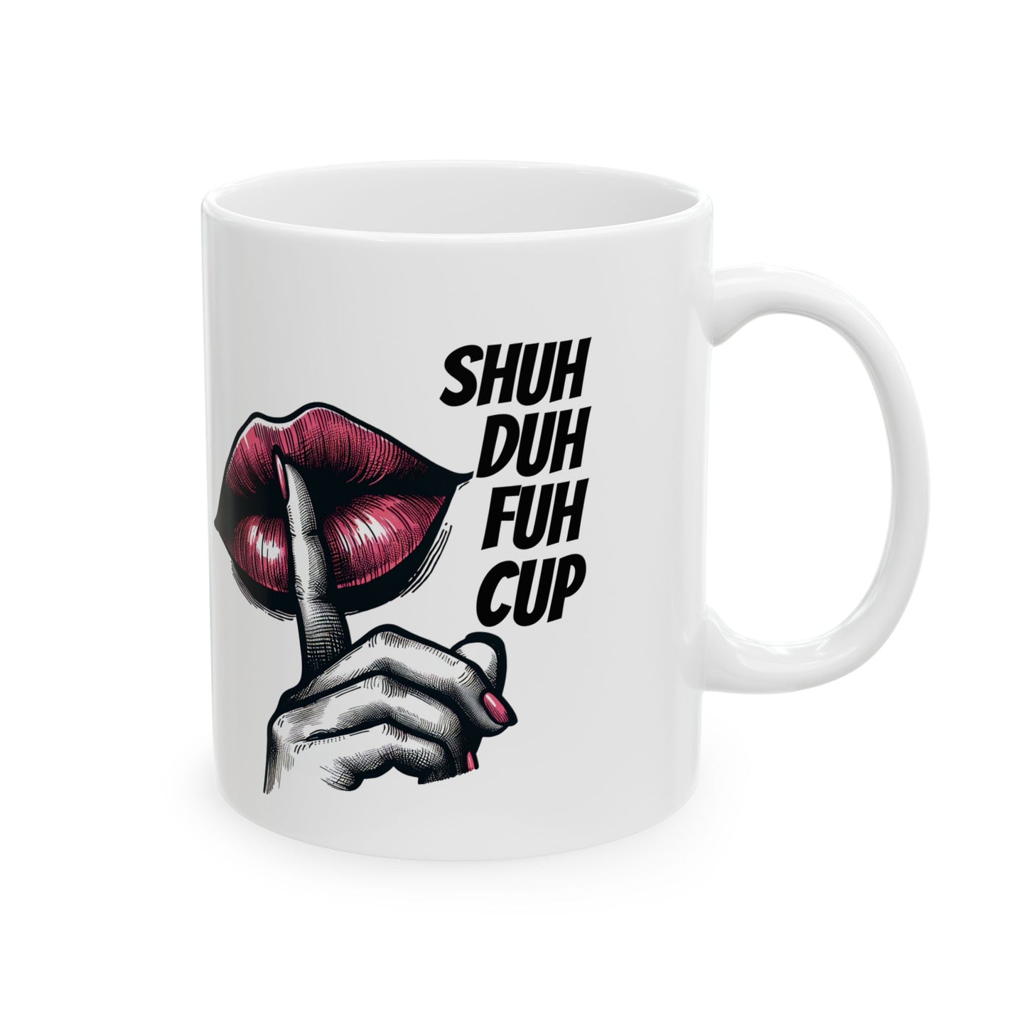 Ceramic Mug — Shh! Lip Print Coffee Mug (11oz)
