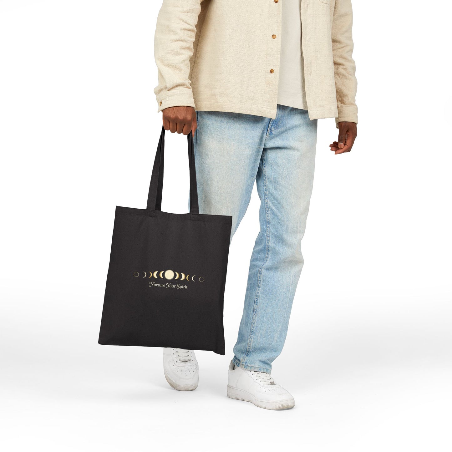 Moon Phase Ritual / Market Tote | celestial wellness "Nurture Your Spirit"