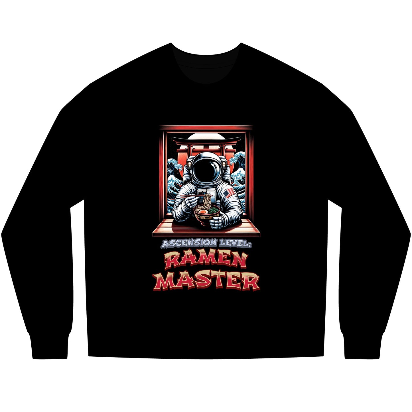 Ramen Master Astronaut Long Sleeve Tee — 'Ascension level, Ramen Master'