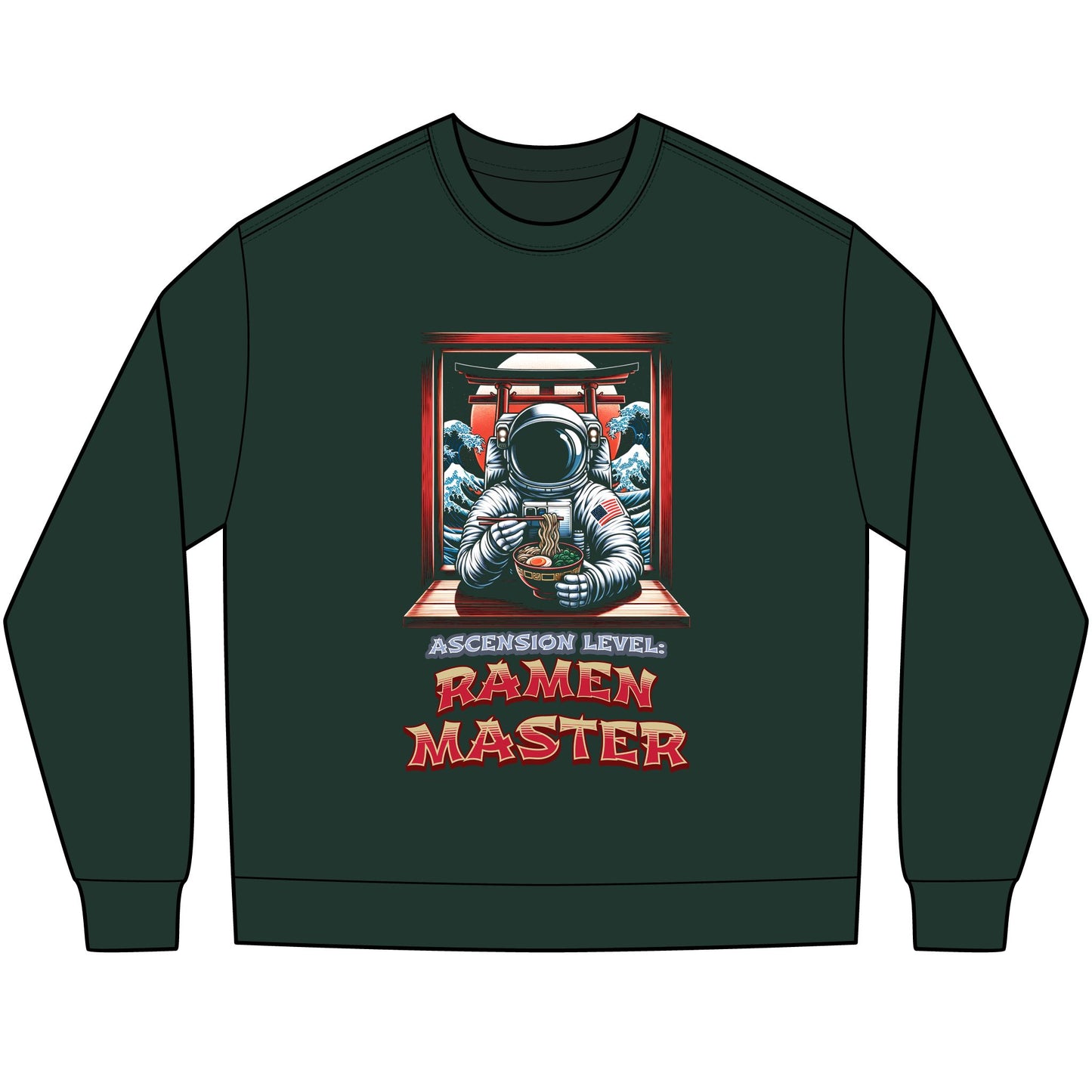 Ramen Master Astronaut Long Sleeve Tee — 'Ascension level, Ramen Master'