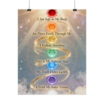 Chakra Affirmation Rolled Poster — Spiritual Wall Art