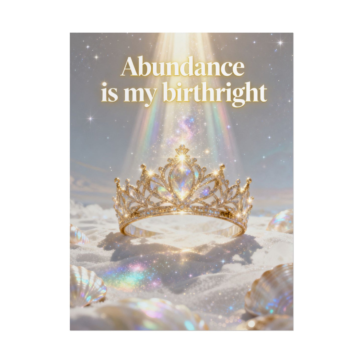 "Abundance Is My Birthright" Inspirational Crown Wall Art — Rolled Poster