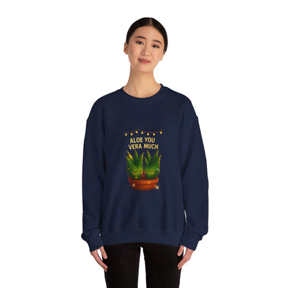 "Aloe You Vera Much" Sweatshirt — Cute Potted Succulent Crewneck Gift