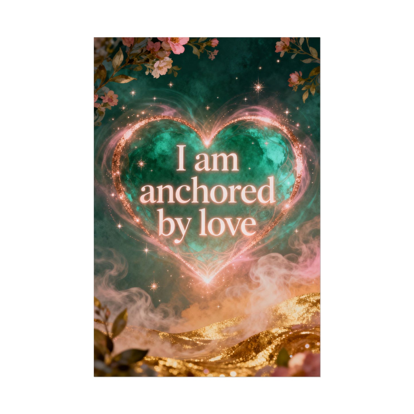 I am anchored by Love - Rolled Poster | Heart Affirmation Art Print