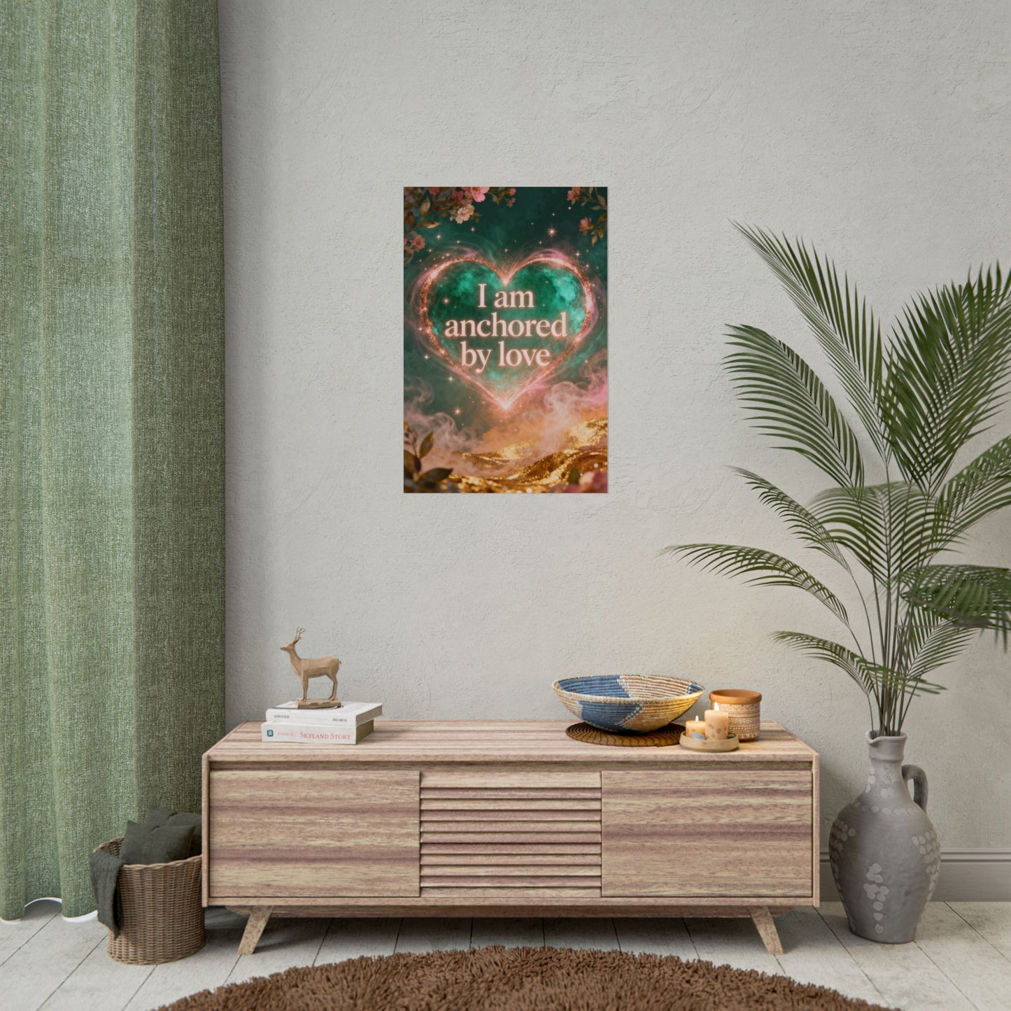 I am anchored by Love - Rolled Poster | Heart Affirmation Art Print