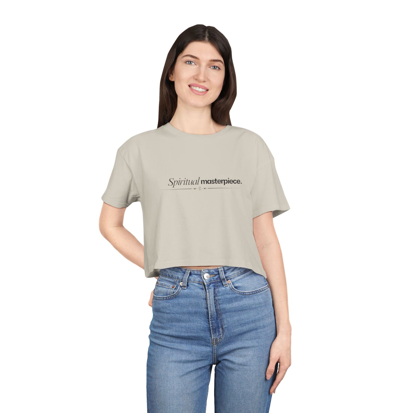 "Spiritual Masterpiece." Crop Tee — Inspirational, Intentional Women's Shirt