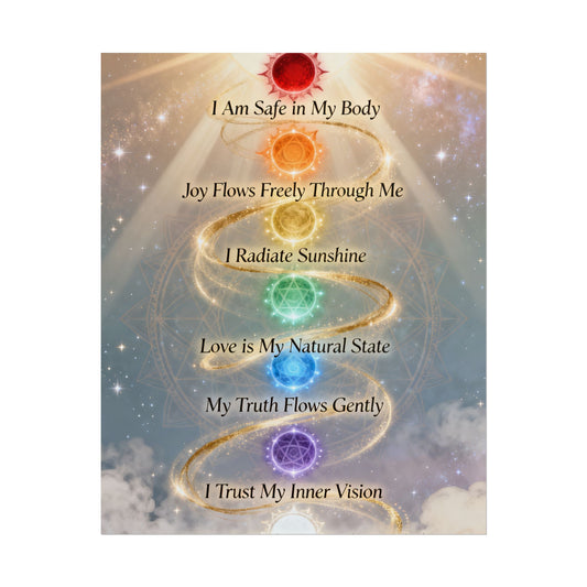 Chakra Affirmation Rolled Poster — Spiritual Wall Art