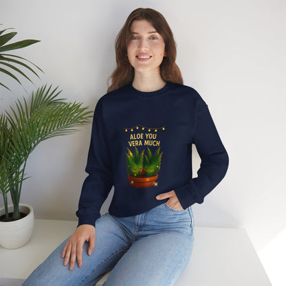 "Aloe You Vera Much" Sweatshirt — Cute Potted Succulent Crewneck Gift