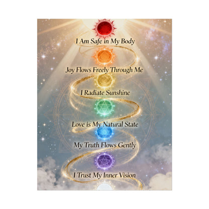 Chakra Affirmation Rolled Poster — Spiritual Wall Art