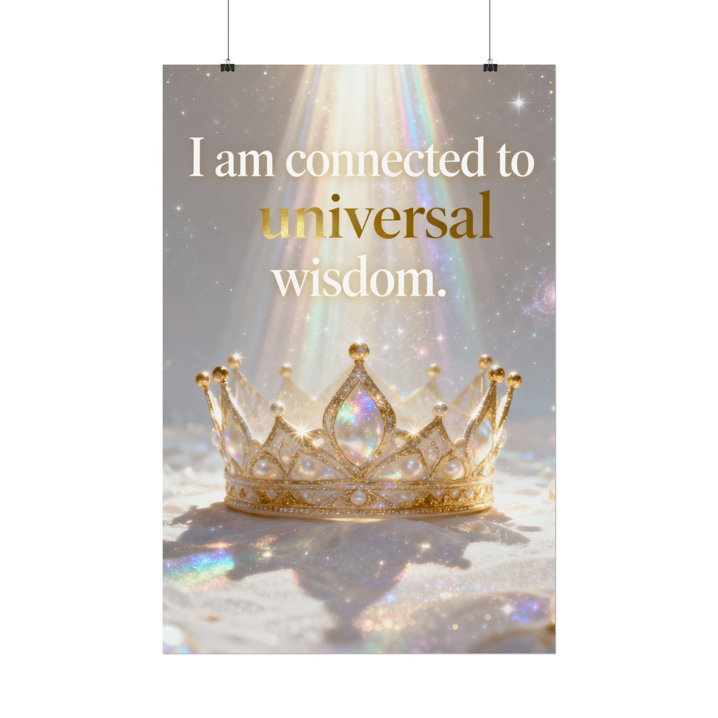 I Am Connected to Universal Wisdom Poster | Inspirational Crown Wall Art