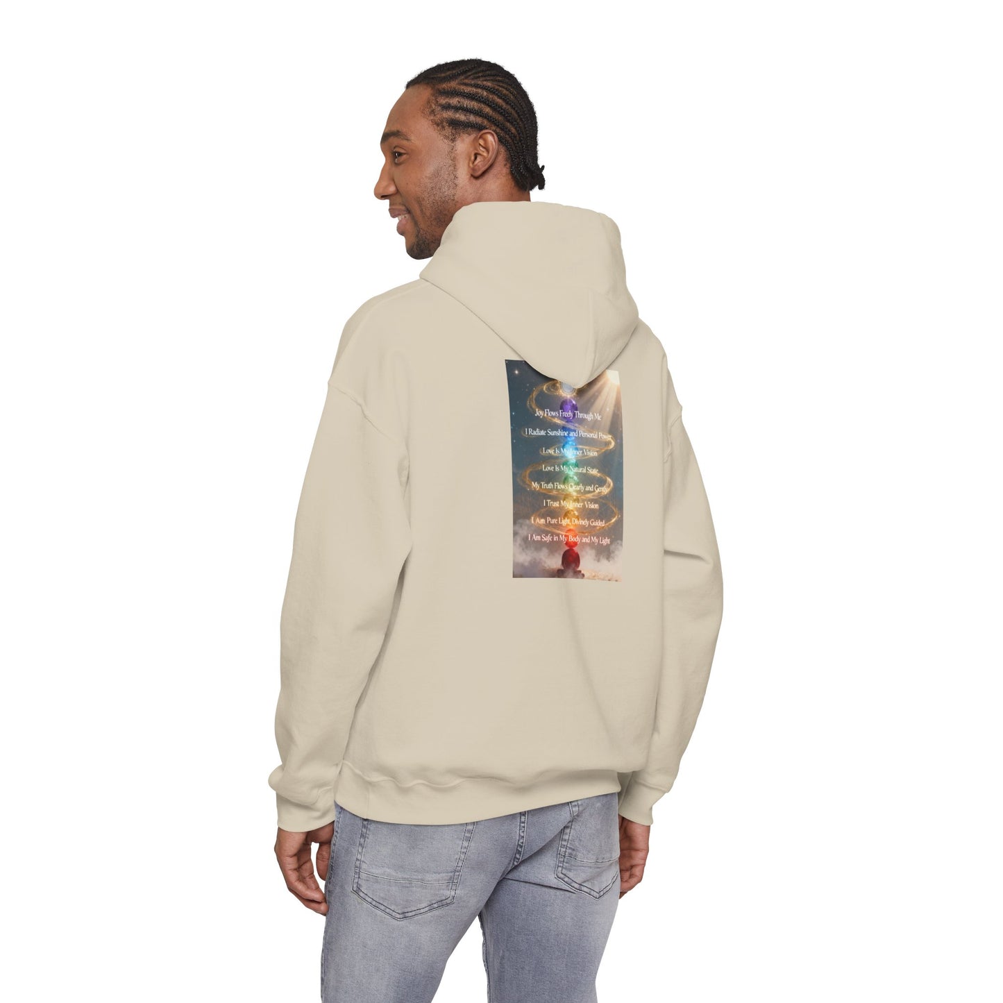 Aligned AF Hoodie | Chakra Spiral Meditation Back Graphic