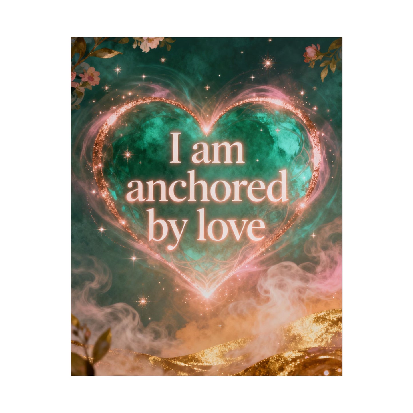 I am anchored by Love - Rolled Poster | Heart Affirmation Art Print