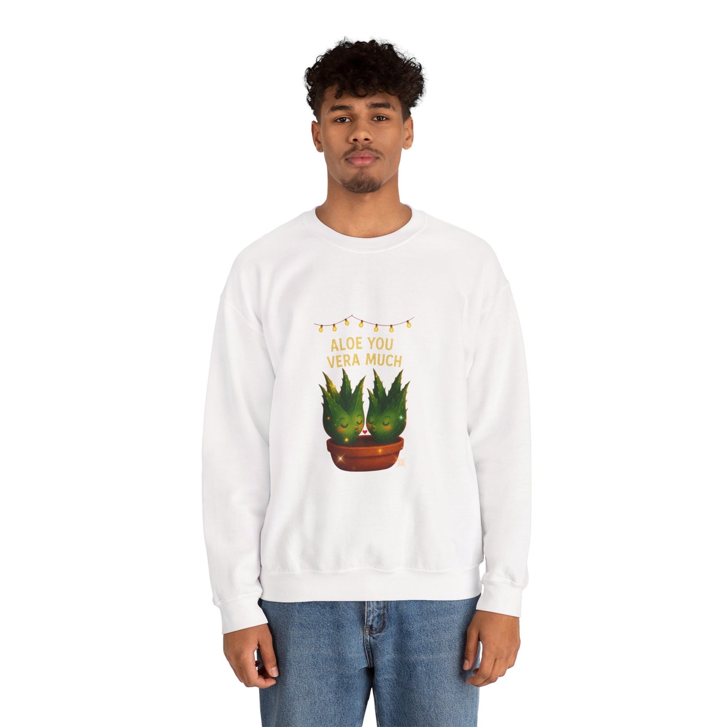 "Aloe You Vera Much" Sweatshirt — Cute Potted Succulent Crewneck Gift