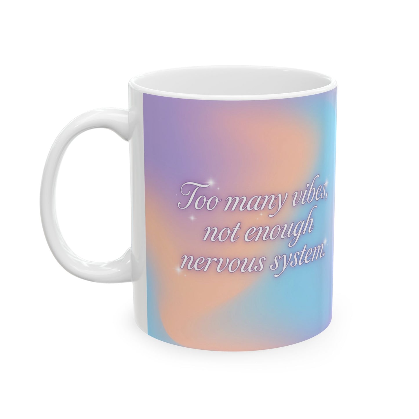 Inspirational Pastel Ceramic Mug – 'Delicious Vibes, Laugh Often' Motivational Coffee Cup